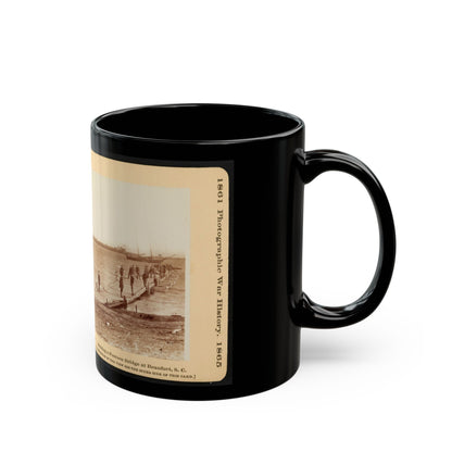 Building A Pontoon Bridge At Beaufort, S.C. (U.S. Civil War) Black Coffee Mug