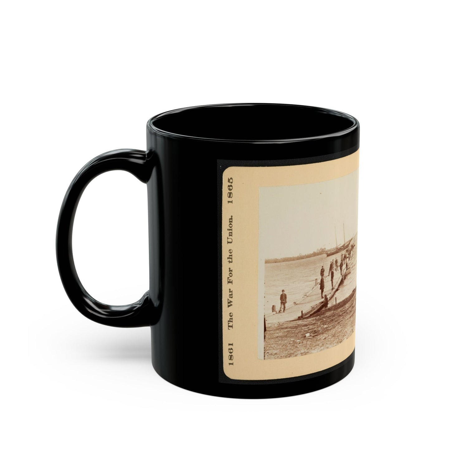 Building A Pontoon Bridge At Beaufort, S.C. (U.S. Civil War) Black Coffee Mug