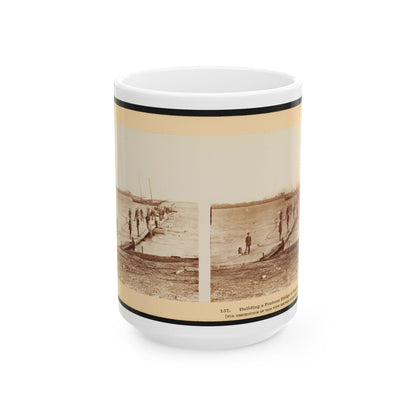 Building A Pontoon Bridge At Beaufort, S.C. (U.S. Civil War) White Coffee Mug