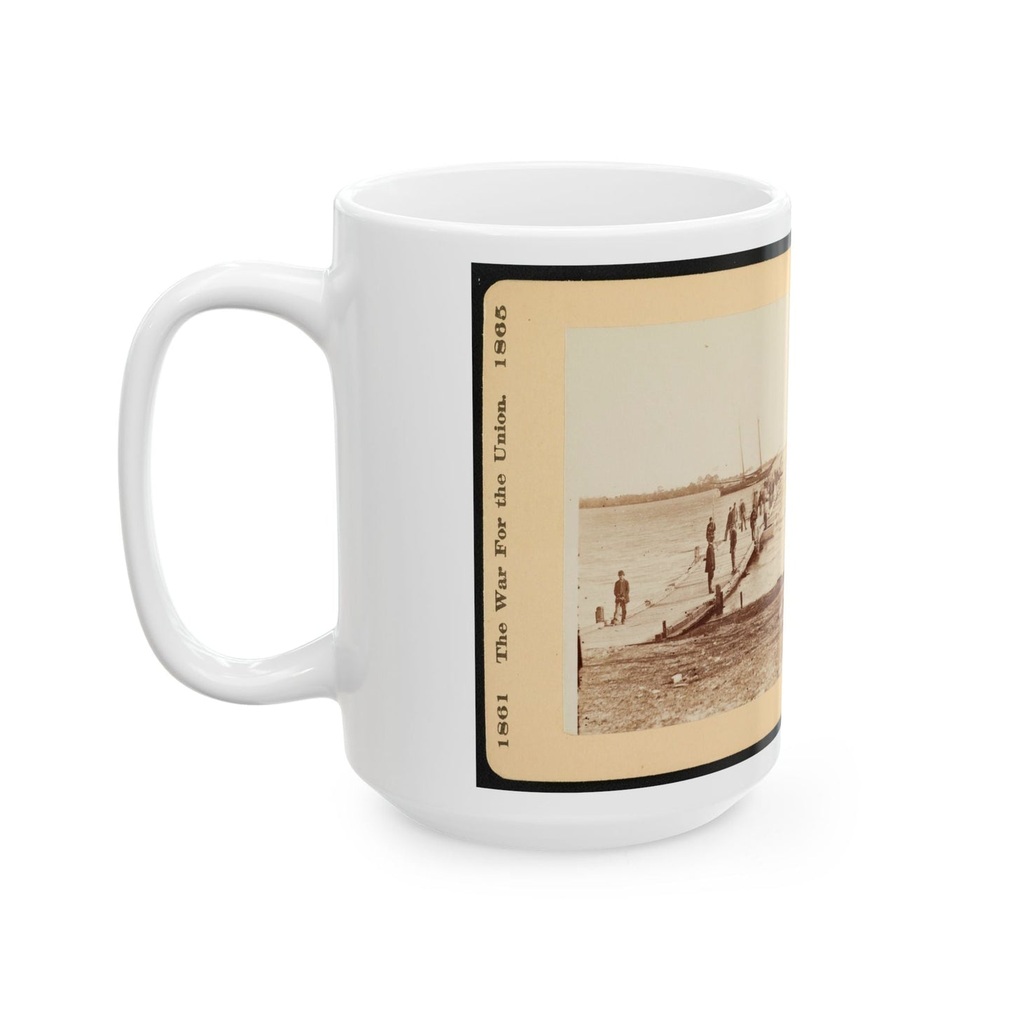 Building A Pontoon Bridge At Beaufort, S.C. (U.S. Civil War) White Coffee Mug