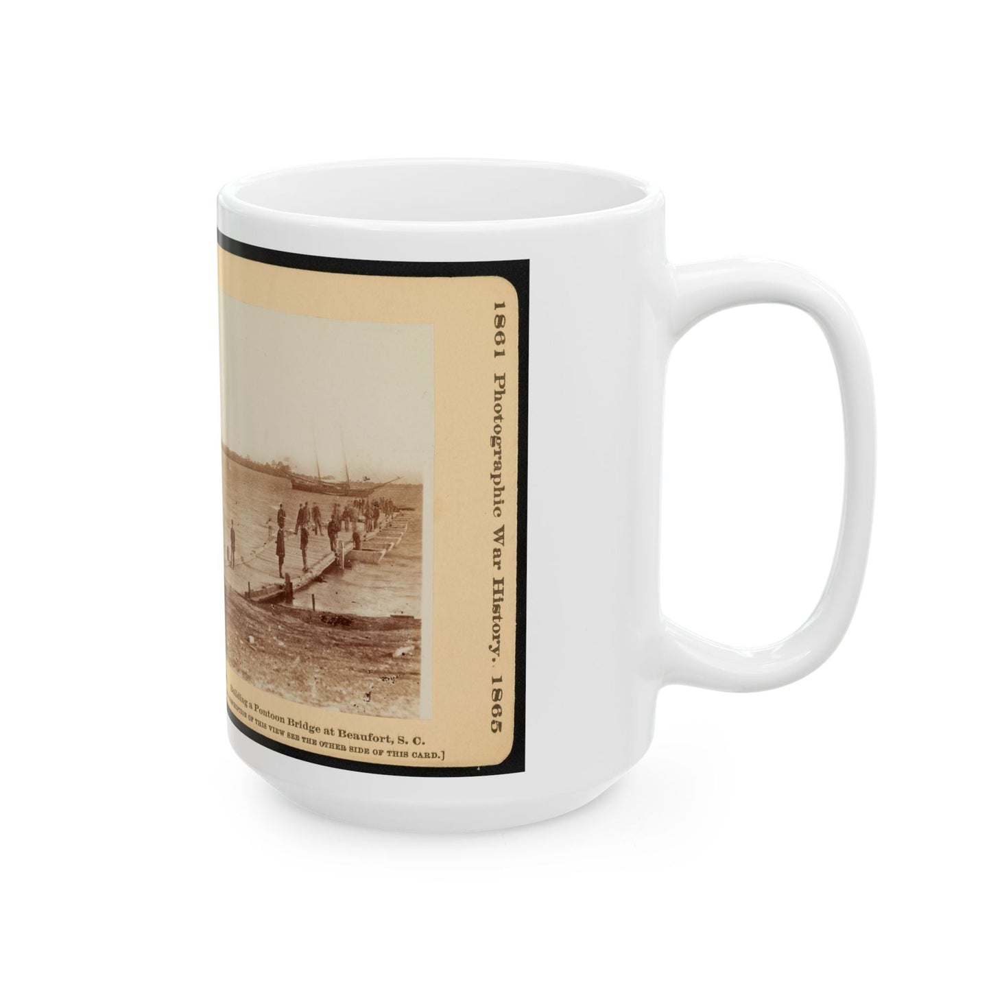 Building A Pontoon Bridge At Beaufort, S.C. (U.S. Civil War) White Coffee Mug