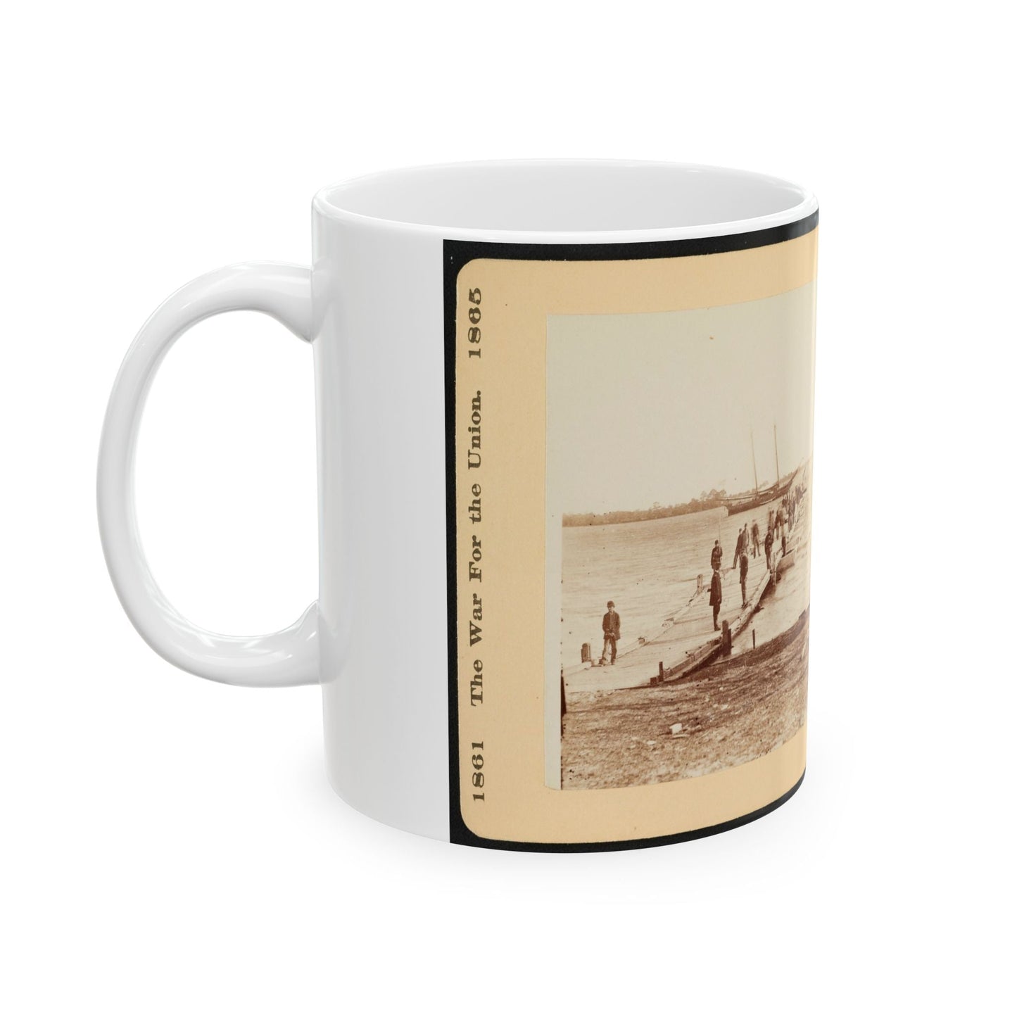 Building A Pontoon Bridge At Beaufort, S.C. (U.S. Civil War) White Coffee Mug