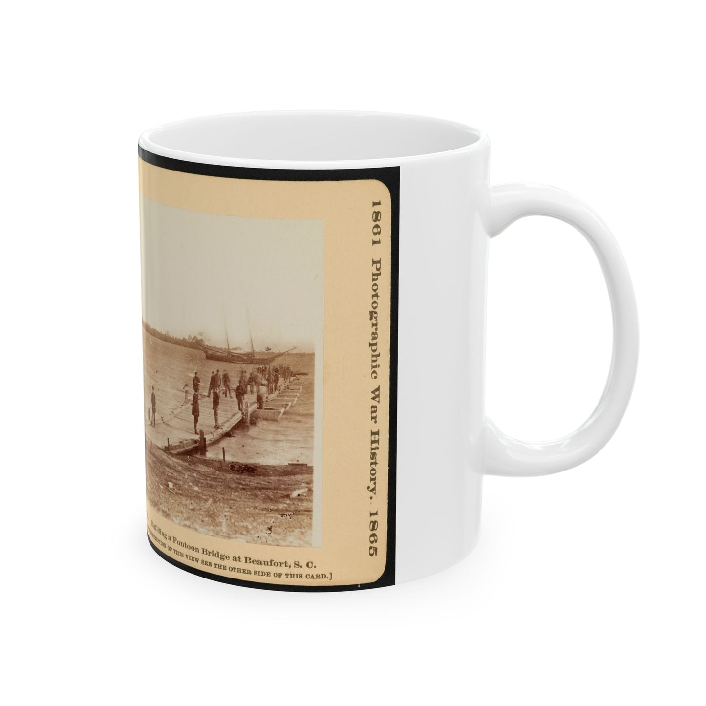 Building A Pontoon Bridge At Beaufort, S.C. (U.S. Civil War) White Coffee Mug