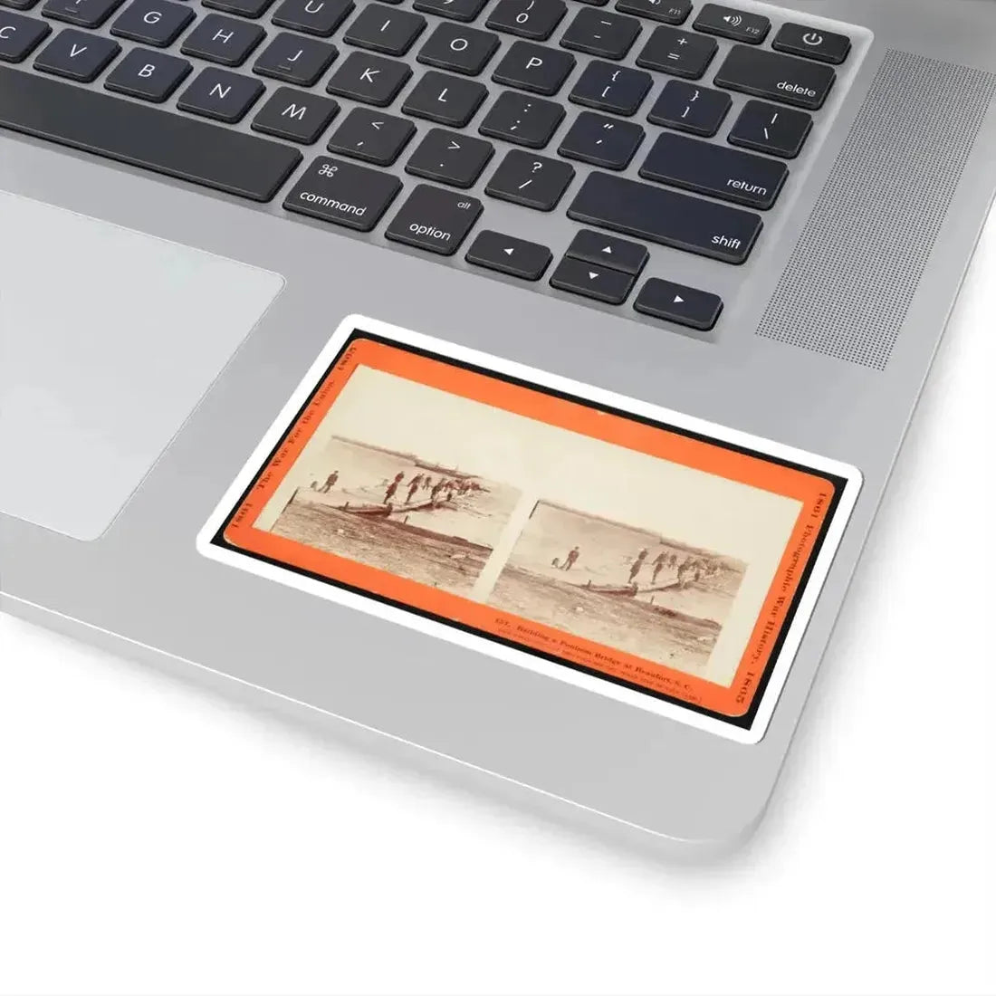 Building a Pontoon Bridge at Beaufort, S.C. 001 (U.S. Civil War) STICKER Vinyl Kiss-Cut Decal - The Sticker Space