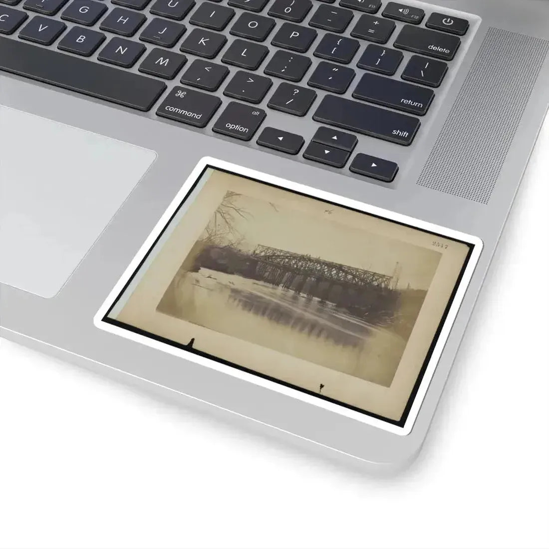 Building Military Railroad Truss Bridge Across Bull Run, April, 1863 (U.S. Civil War) STICKER Vinyl Kiss-Cut Decal - The Sticker Space