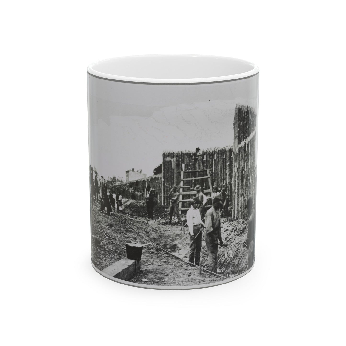 Building Stockade, Alexandria, Va. (U.S. Civil War) White Coffee Mug-11oz-The Sticker Space