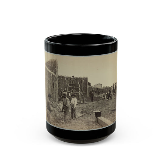 Building Stockade, Alexandria, Va.(2) (U.S. Civil War) Black Coffee Mug-15oz-The Sticker Space