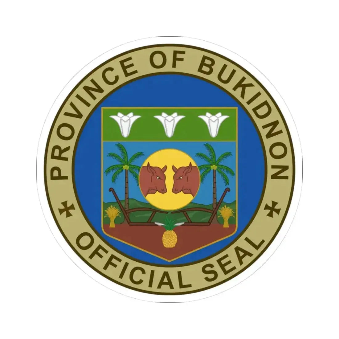 Bukidnon Seal NHCP (Philippines) STICKER Vinyl Kiss-Cut Decal 3 Inch White - The Sticker Space