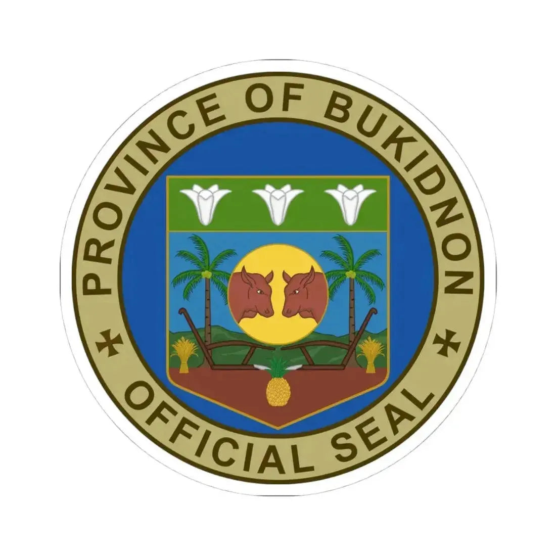 Bukidnon Seal NHCP (Philippines) STICKER Vinyl Kiss-Cut Decal 4 Inch White - The Sticker Space