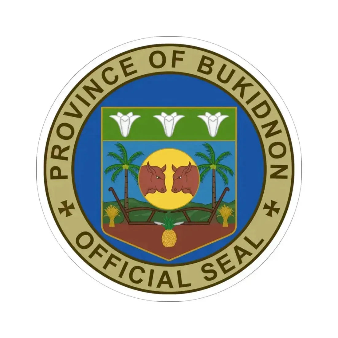 Bukidnon Seal NHCP (Philippines) STICKER Vinyl Kiss-Cut Decal 6 Inch White - The Sticker Space