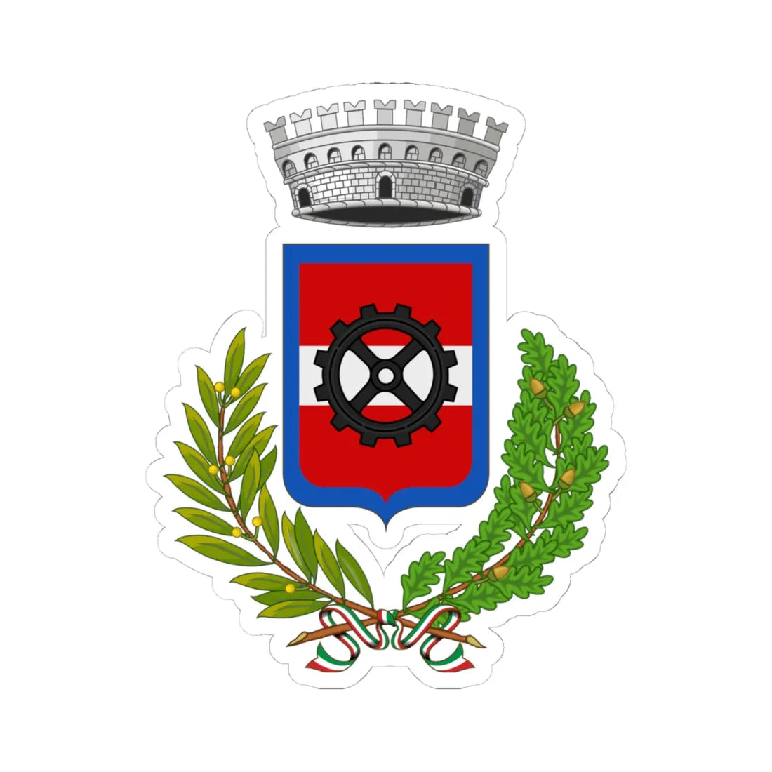 Bulciago-Stemma (Italy) (Coat of Arms) STICKER Vinyl Kiss-Cut Decal 4 Inch White - The Sticker Space