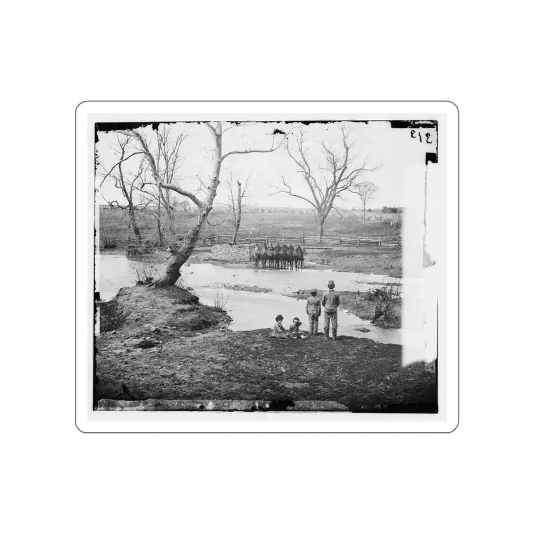 Bull Run, Va. Federal Cavalry At Sudley Ford (U.S. Civil War) STICKER Vinyl Die-Cut Decal White Die-Cut 6 Inch - The Sticker Space