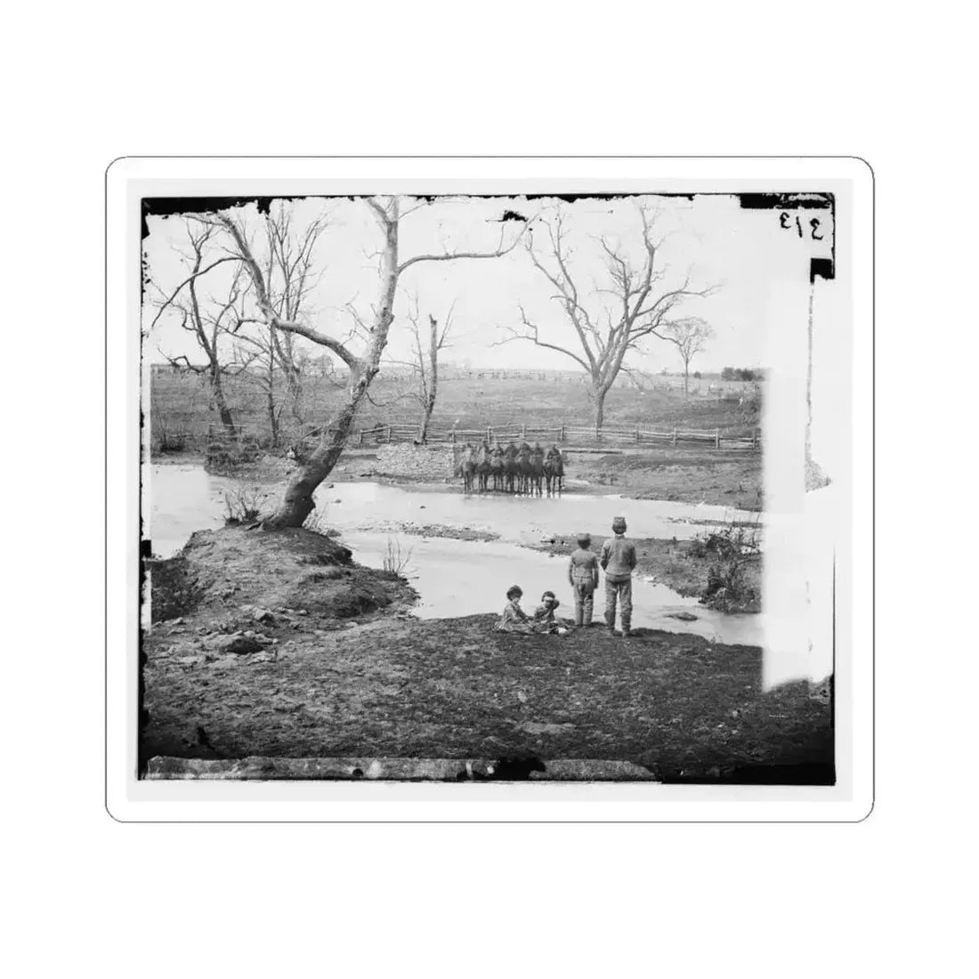 Bull Run, Va. Federal Cavalry at Sudley Ford (U.S. Civil War) STICKER Vinyl Kiss-Cut Decal 4 Inch White - The Sticker Space