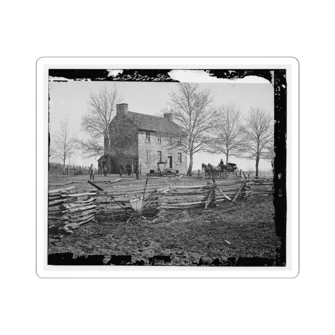 Bull Run, Va. Matthews' or the Stone House (U.S. Civil War) STICKER Vinyl Kiss-Cut Decal 4 Inch White - The Sticker Space
