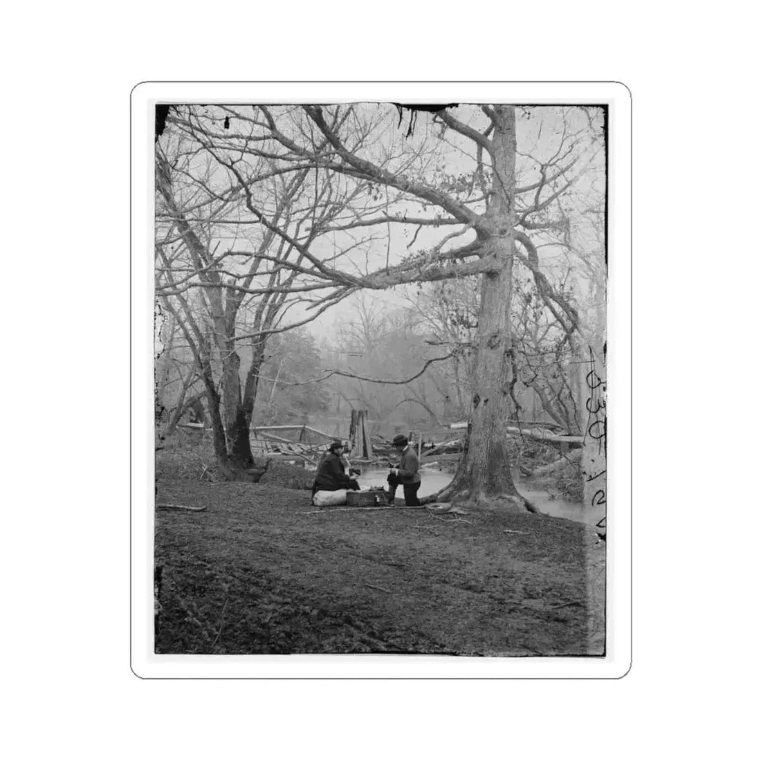 Bull Run, Va. Ruins of Railroad Bridge at Blackburn's Ford (U.S. Civil War) STICKER Vinyl Kiss-Cut Decal 4 Inch White - The Sticker Space