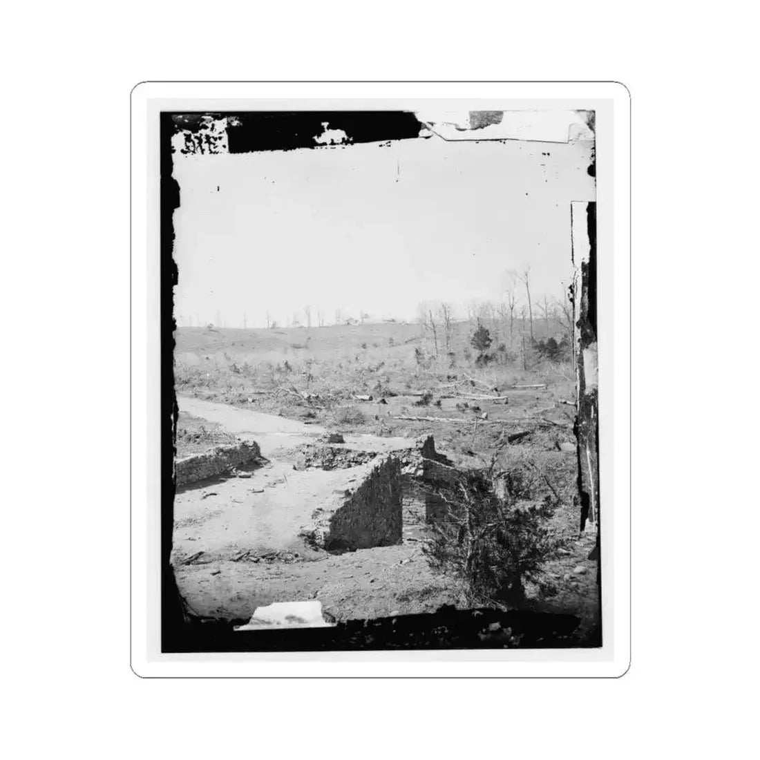 Bull Run, Va. Ruins of the Stone Bridge, Looking Upstream (U.S. Civil War) STICKER Vinyl Kiss-Cut Decal 6 Inch White - The Sticker Space