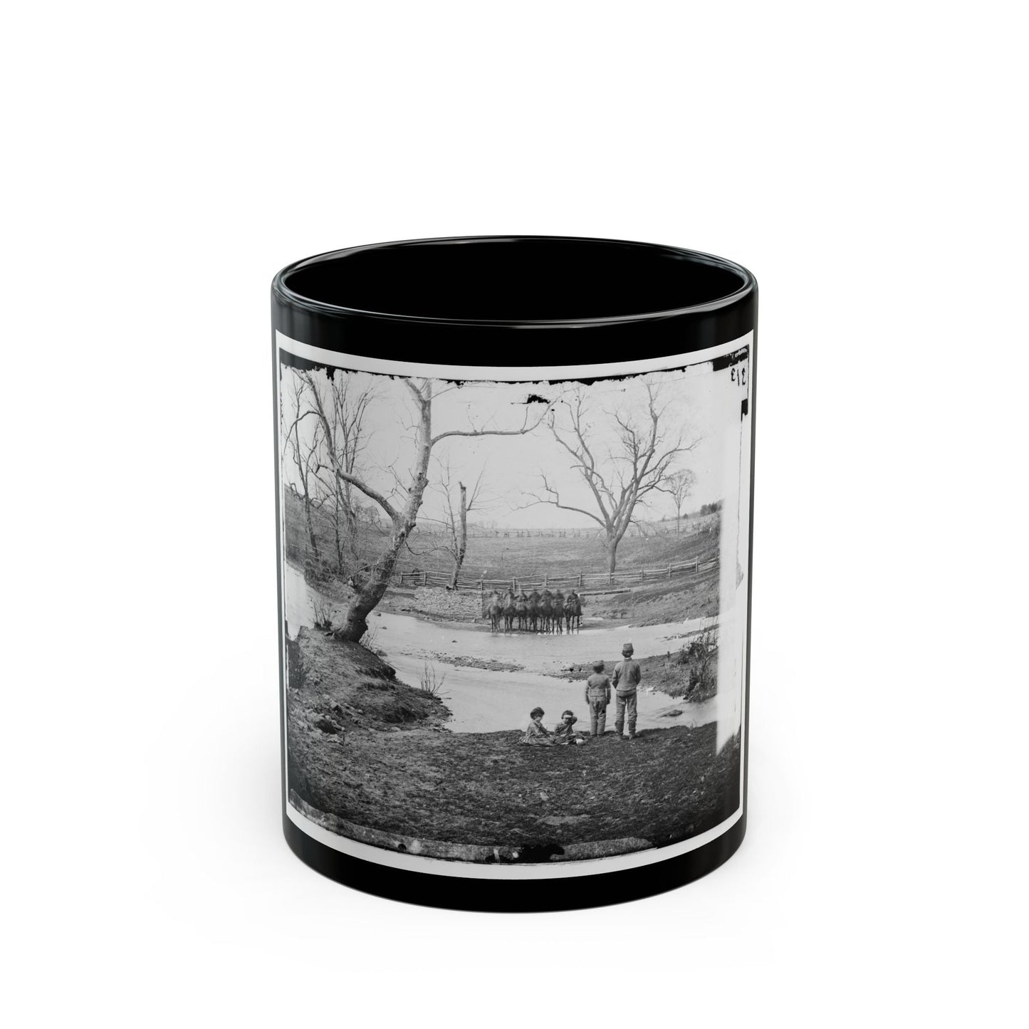 Bull Run, Va. Federal Cavalry At Sudley Ford (U.S. Civil War) Black Coffee Mug