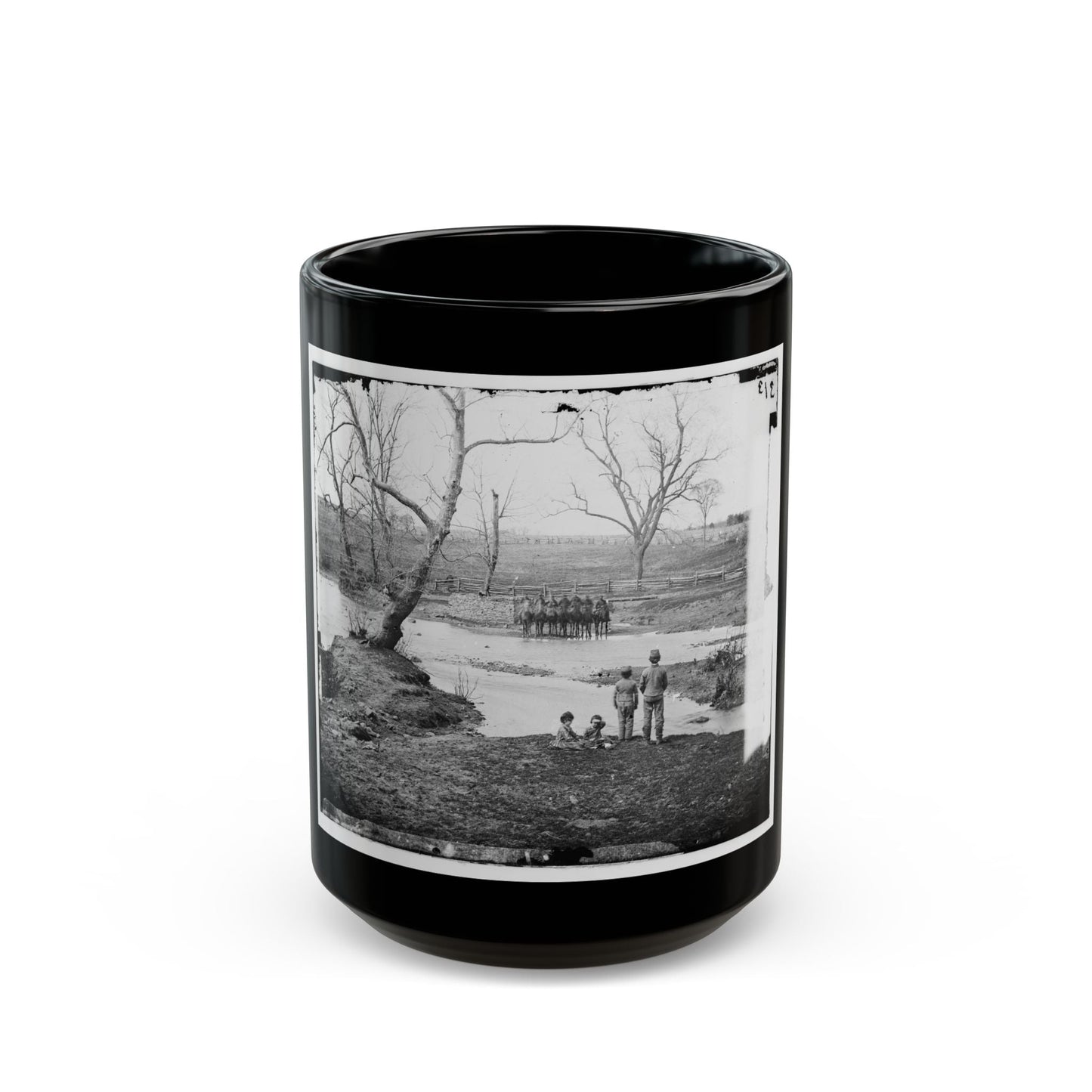 Bull Run, Va. Federal Cavalry At Sudley Ford (U.S. Civil War) Black Coffee Mug