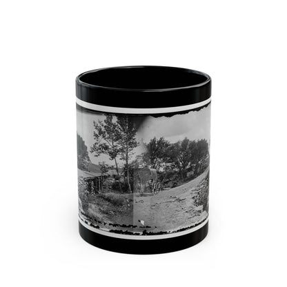 Bull Run, Va. New Bridge Built By Mcdowell's Engineers; Photographer's Wagon At Left (U.S. Civil War) Black Coffee Mug