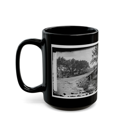 Bull Run, Va. New Bridge Built By Mcdowell's Engineers; Photographer's Wagon At Left (U.S. Civil War) Black Coffee Mug