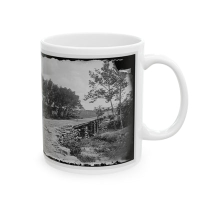 Bull Run, Va. New Bridge Built By Mcdowell's Engineers; Photographer's Wagon At Left (U.S. Civil War) White Coffee Mug