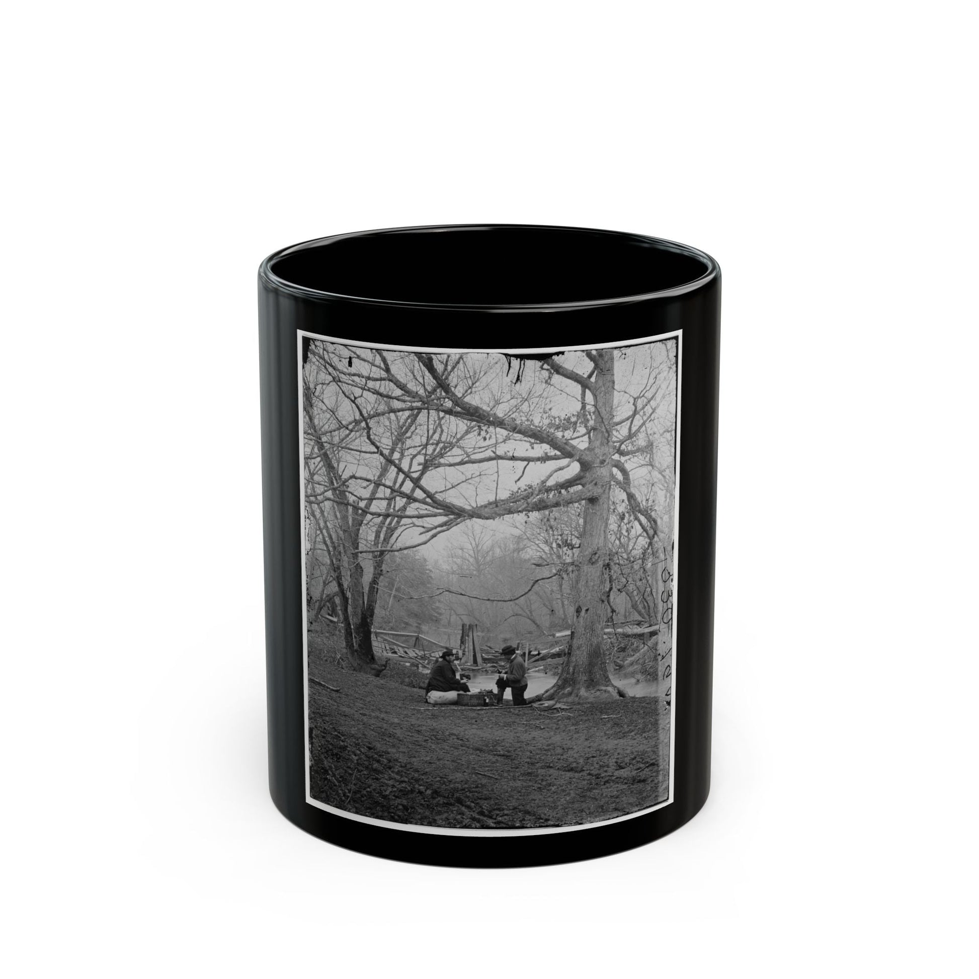 Bull Run, Va. Ruins Of Railroad Bridge At Blackburn's Ford (U.S. Civil War) Black Coffee Mug-11oz-The Sticker Space