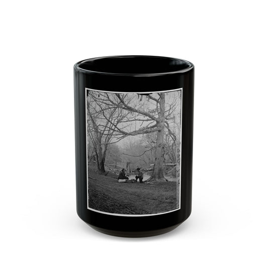 Bull Run, Va. Ruins Of Railroad Bridge At Blackburn's Ford (U.S. Civil War) Black Coffee Mug-15oz-The Sticker Space