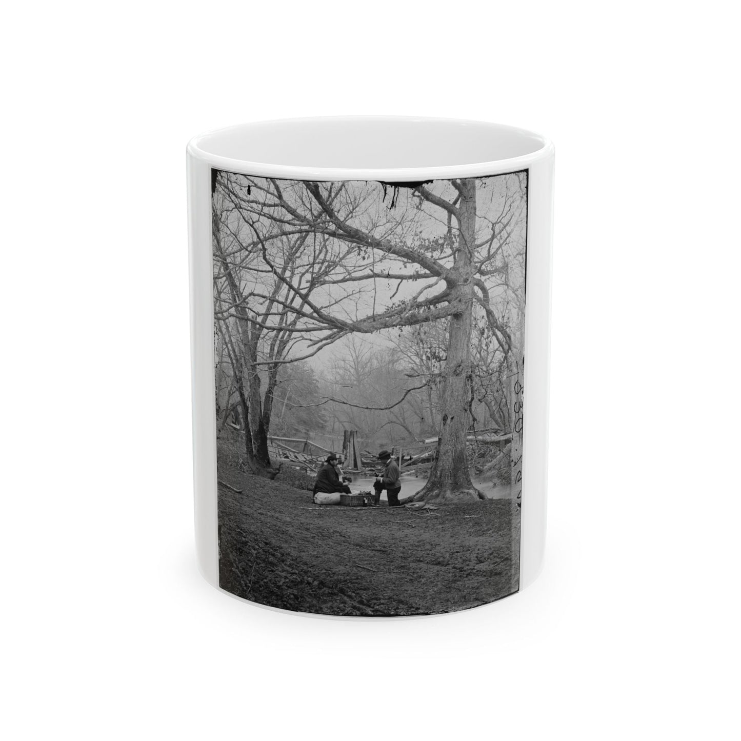 Bull Run, Va. Ruins Of Railroad Bridge At Blackburn's Ford (U.S. Civil War) White Coffee Mug-11oz-The Sticker Space