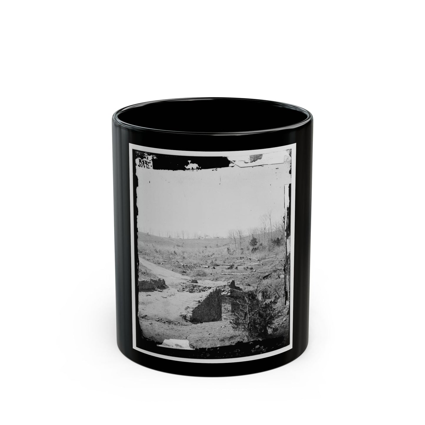 Bull Run, Va. Ruins Of The Stone Bridge, Looking Upstream (U.S. Civil War) Black Coffee Mug-11oz-The Sticker Space