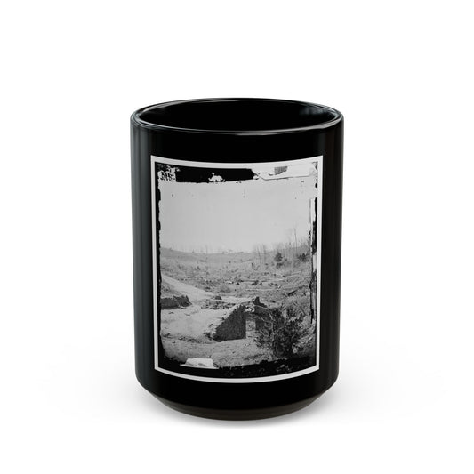 Bull Run, Va. Ruins Of The Stone Bridge, Looking Upstream (U.S. Civil War) Black Coffee Mug-15oz-The Sticker Space