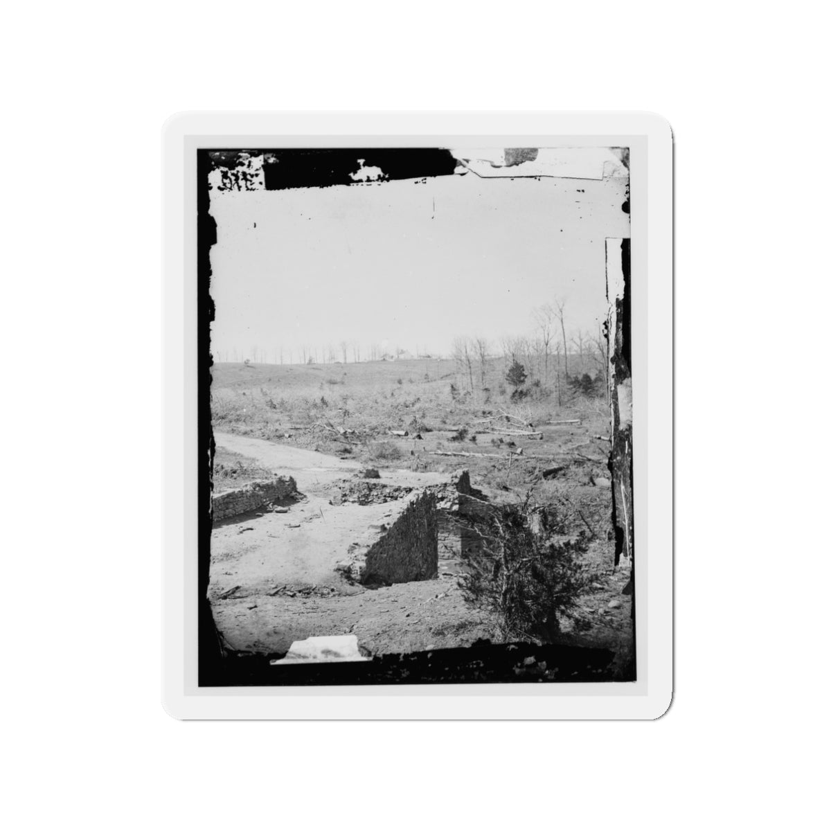 Bull Run, Va. Ruins Of The Stone Bridge, Looking Upstream (U.S. Civil War) Refrigerator Magnet-3" x 3"-The Sticker Space