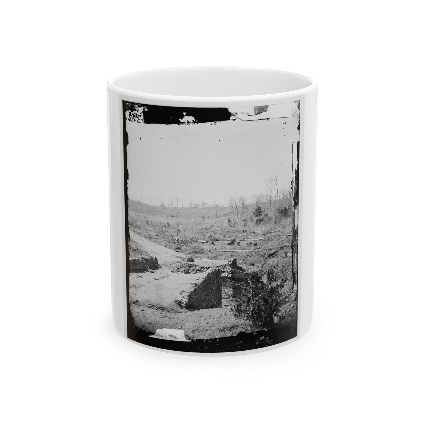 Bull Run, Va. Ruins Of The Stone Bridge, Looking Upstream (U.S. Civil War) White Coffee Mug-11oz-The Sticker Space