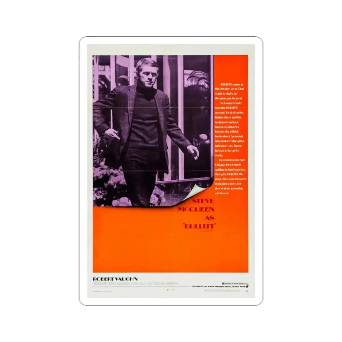 Bullitt 1968 Movie Poster STICKER Vinyl Die-Cut Decal - The Sticker Space