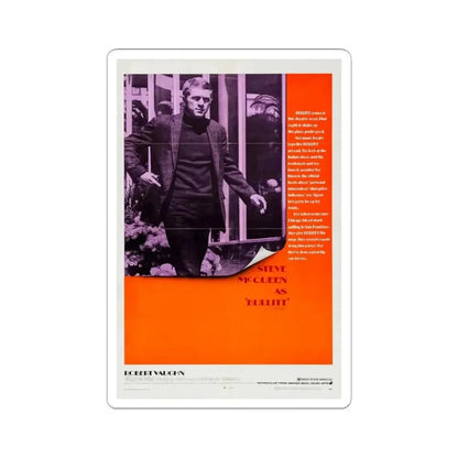 Bullitt 1968 Movie Poster - STICKER Vinyl Kiss-Cut Decal 4 Inch White - The Sticker Space