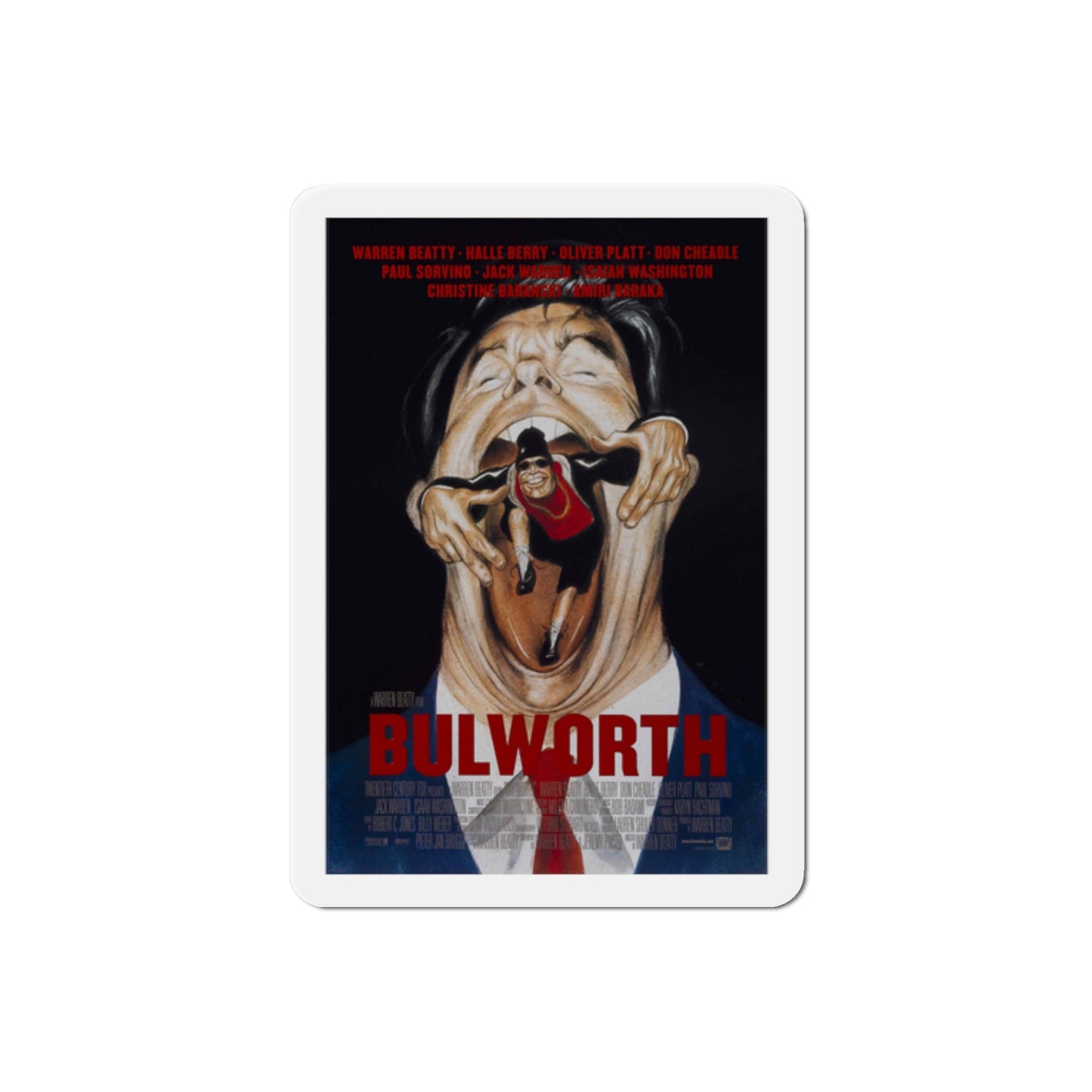 Bulworth 1998 Movie Poster Die-Cut Magnet-2" x 2"-The Sticker Space