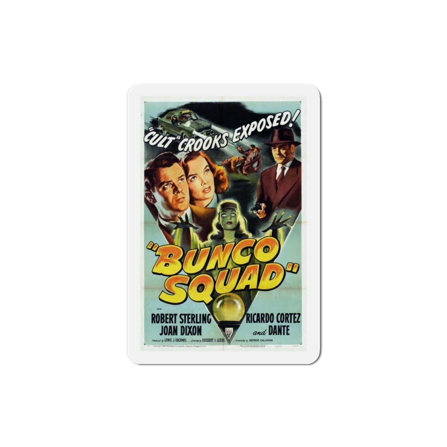 Bunco Squad 1950 Movie Poster Die-Cut Magnet-3 Inch-The Sticker Space