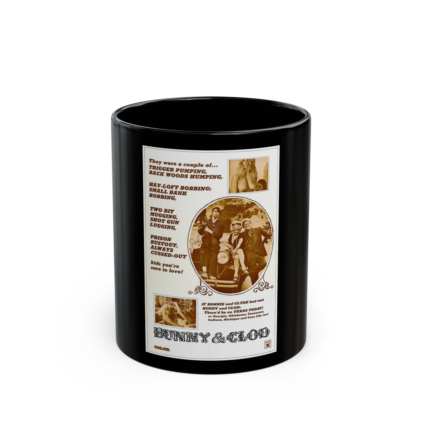 BUNNY AND CLOD 1970 Movie Poster - Black Coffee Mug-11oz-The Sticker Space