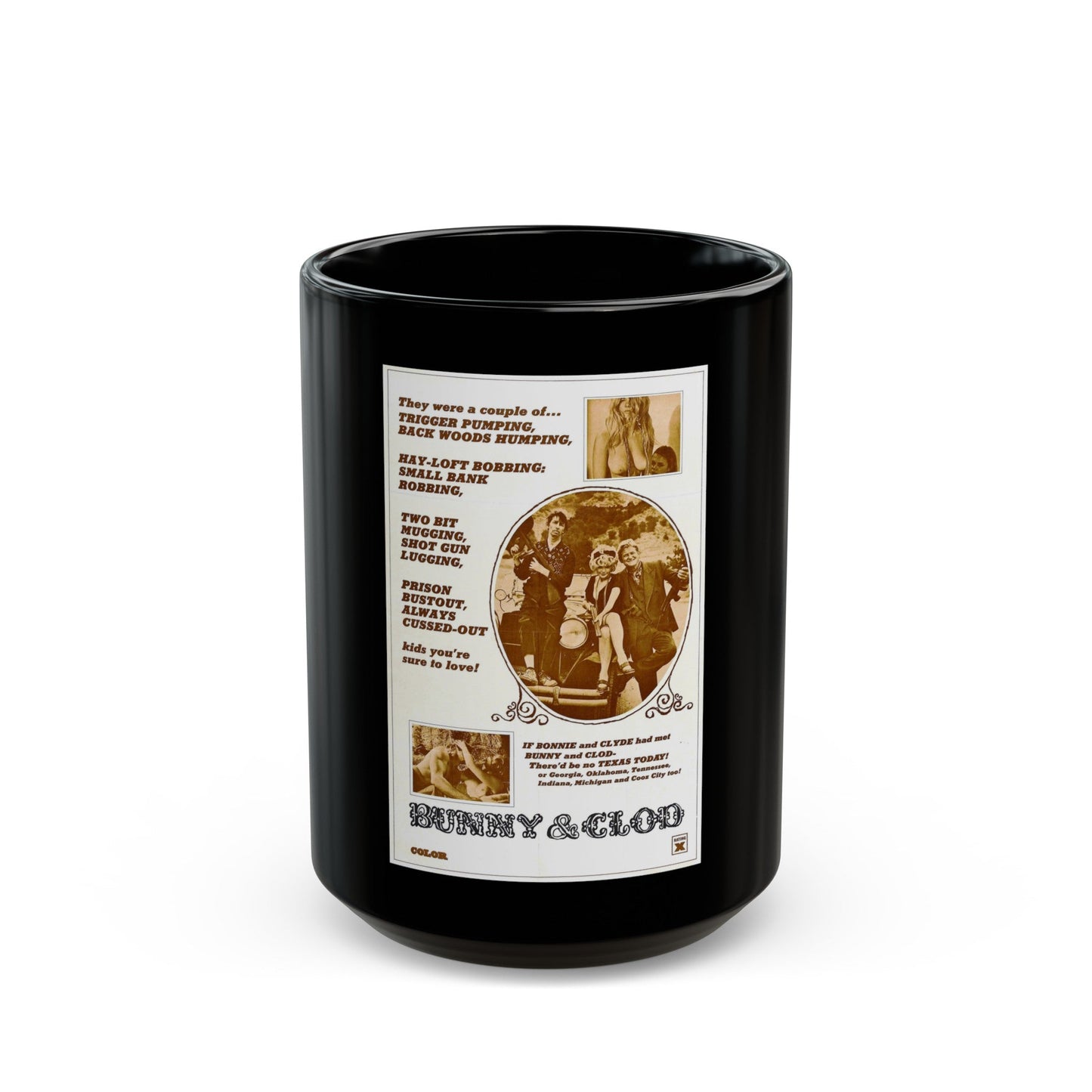 BUNNY AND CLOD 1970 Movie Poster - Black Coffee Mug-15oz-The Sticker Space