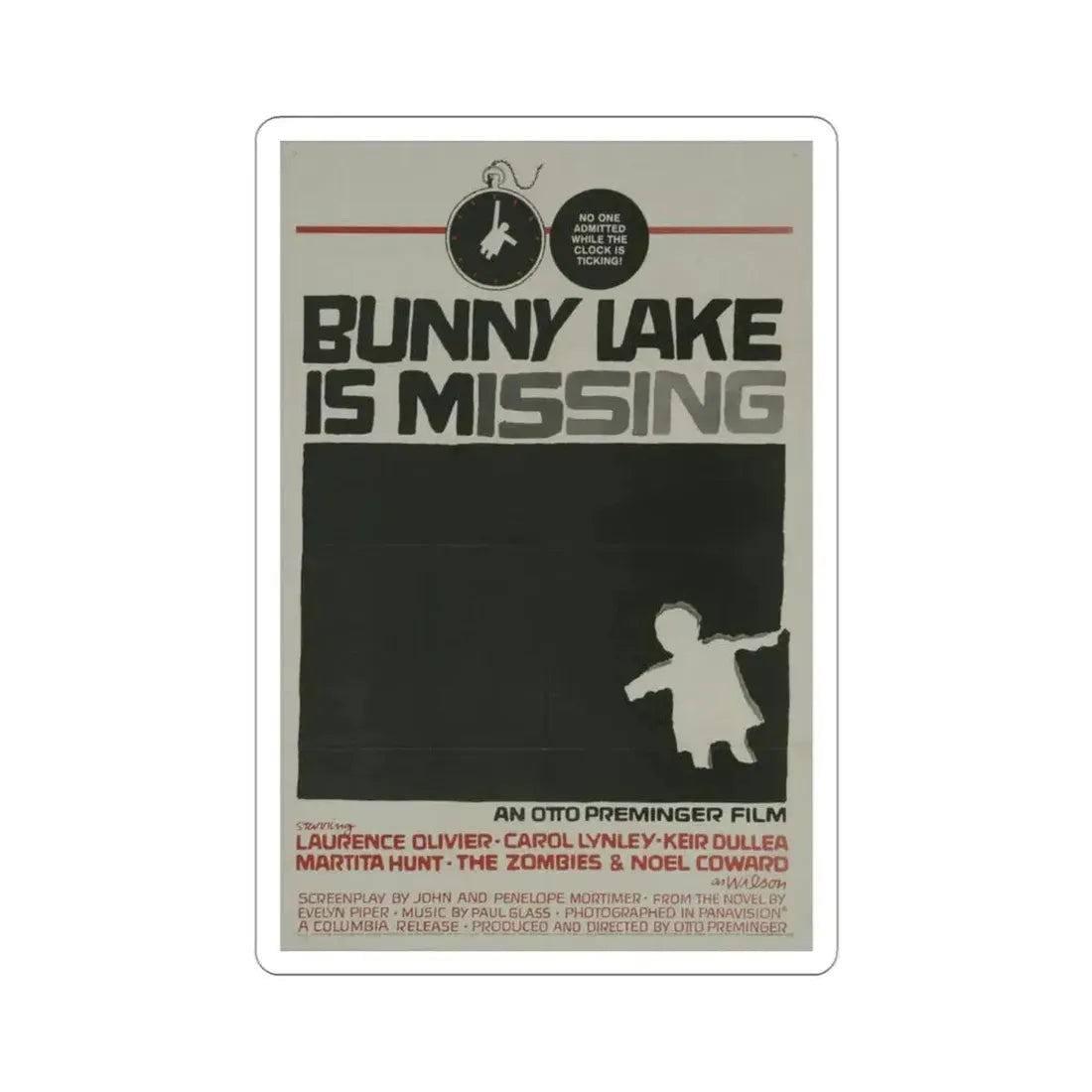 Bunny Lake Is Missing 1965 Movie Poster STICKER Vinyl Die-Cut Decal 3 Inch - The Sticker Space