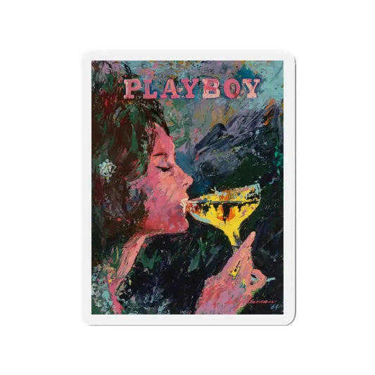 Bunny Sipping Champagne, Playboy, 1964 (Magazine Illustration) Refrigerator Magnet 2 Inch Die-Cut - The Sticker Space