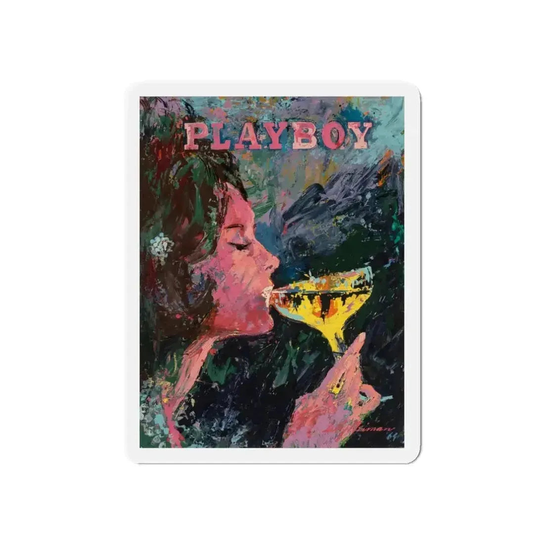 Bunny Sipping Champagne, Playboy, 1964 (Magazine Illustration) Refrigerator Magnet - The Sticker Space