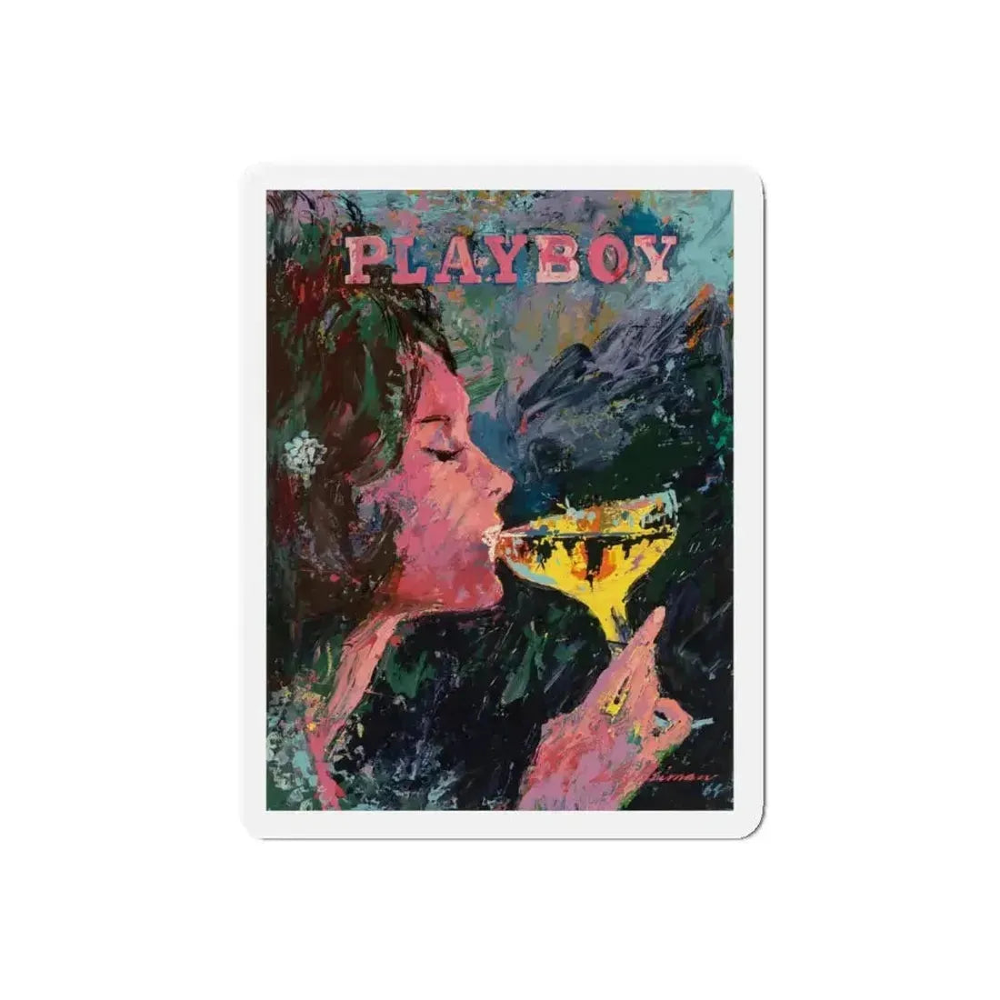 Bunny Sipping Champagne, Playboy, 1964 (Magazine Illustration) Refrigerator Magnet - The Sticker Space