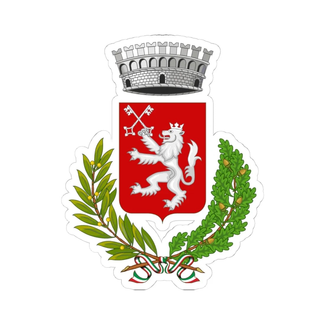 Buonconvento-Stemma (Italy) (Coat of Arms) STICKER Vinyl Kiss-Cut Decal 4 Inch White - The Sticker Space