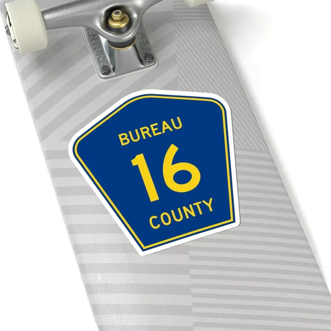 Bureau County 16 (Illinois) (Road Sign) STICKER Vinyl Kiss-Cut Decal - The Sticker Space