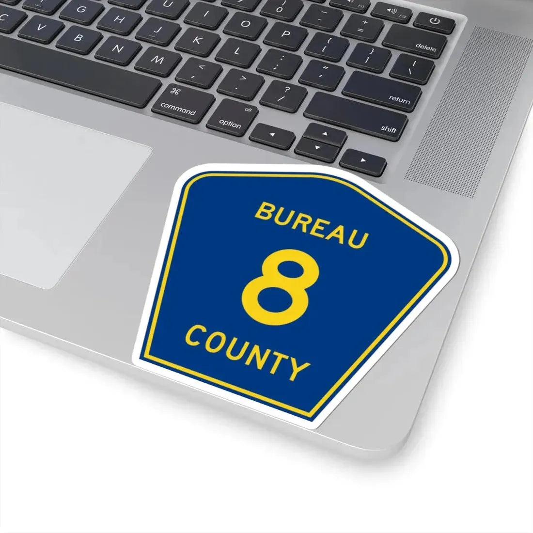 Bureau County 8 (Illinois) (Road Sign) STICKER Vinyl Kiss-Cut Decal - The Sticker Space