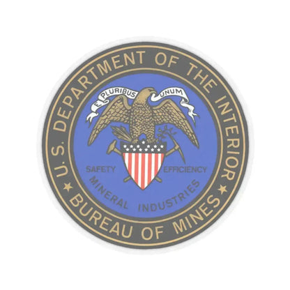 Bureau of Mines - STICKER Vinyl Kiss-Cut Decal 2 Inch Transparent - The Sticker Space