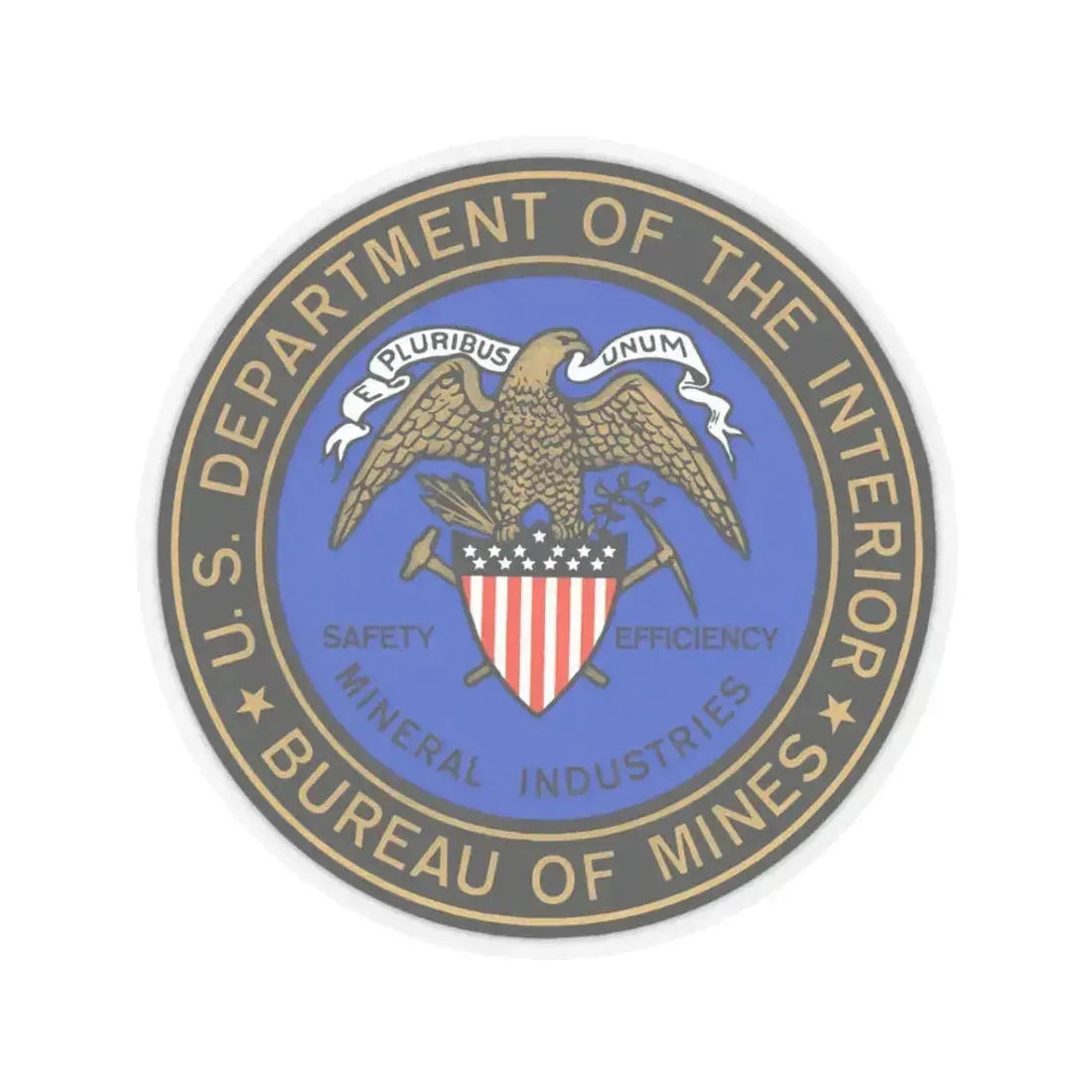 Bureau of Mines - STICKER Vinyl Kiss-Cut Decal 3 Inch Transparent - The Sticker Space