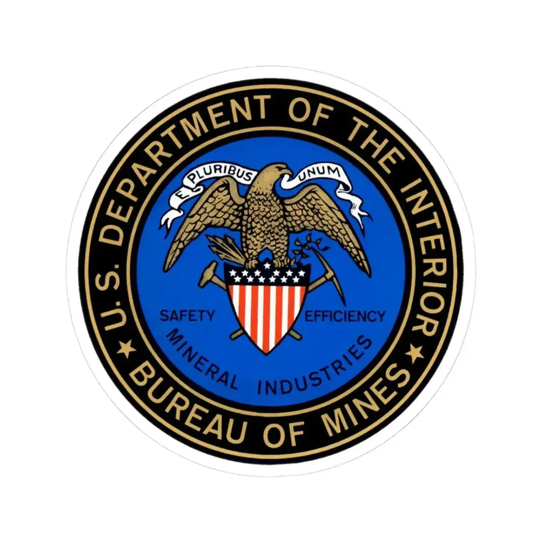 Bureau of Mines - STICKER Vinyl Kiss-Cut Decal 3 Inch White - The Sticker Space