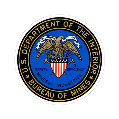 Bureau of Mines - STICKER Vinyl Kiss-Cut Decal 4 Inch White - The Sticker Space