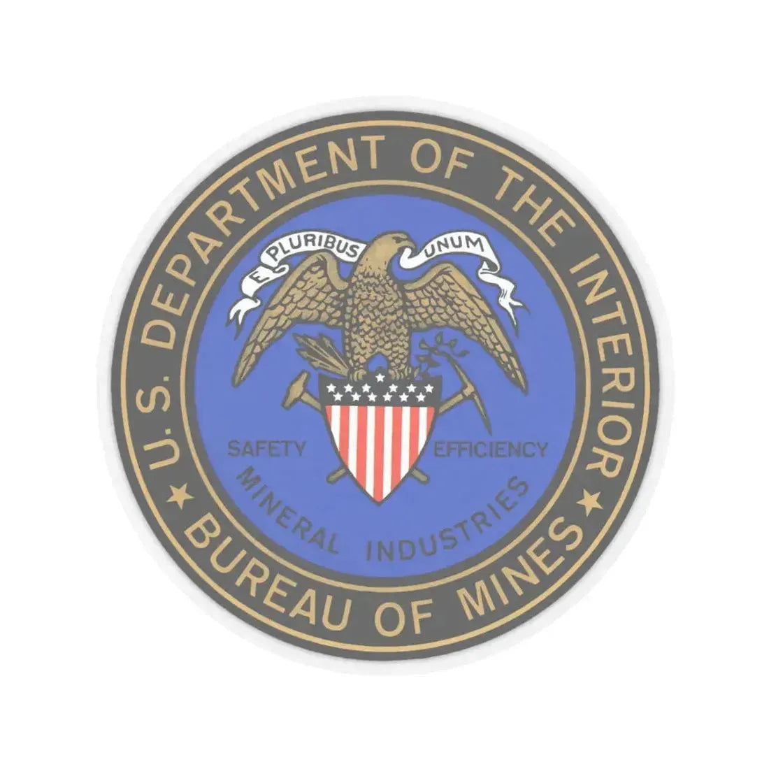 Bureau of Mines - STICKER Vinyl Kiss-Cut Decal 6 Inch Transparent - The Sticker Space